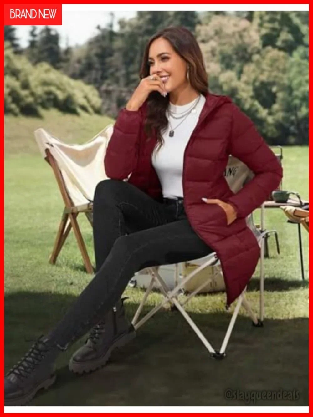 Lightweight Packable Hooded Puffer Jacket Water-Repellent Long Sleeve Zipper
